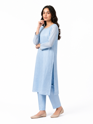 Ice Blue Embroidered Lawn 2-Piece Suit