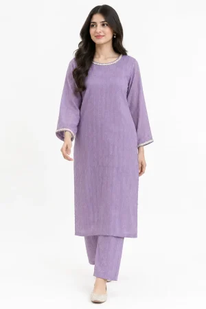 Lavender Textured 2-Piece Silk Suit